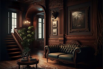  victorian style luxury mansion interior  - obrazy, fototapety, plakaty