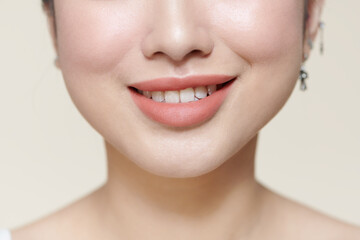 Obraz premium closeup of smile with white healthy teeth