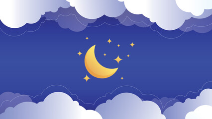 Obraz na płótnie Canvas Night sky with moon