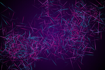 Digital geometric blue lines streams visual technology concept. Abstract scientific background