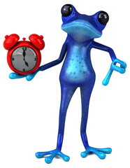Fun blue frog - 3D Illustration