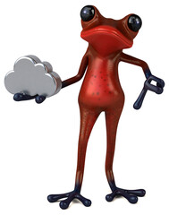 Fun red frog - 3D Illustration