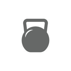 Naklejka na ściany i meble eps10 grey vector kettlebell art icon or logo isolated on white background. weightlifting or fitness training symbol in a simple flat trendy modern style for your website design, and mobile app