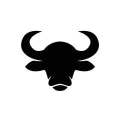 Bull head livestock cattle buffalo silhouette logo design