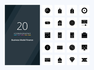 Fototapeta na wymiar 20 Finance Solid Glyph icon for presentation. Vector icons illustration