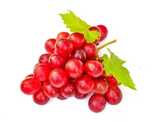 red grapes on a white background