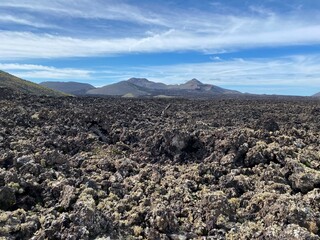 volcanic landscape on the island of Lanzarote