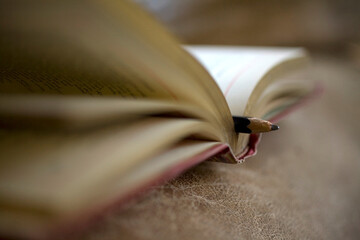 Close up of book pages.