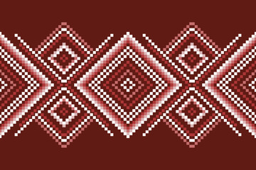 Red Cross stitch colorful geometric traditional ethnic pattern Ikat seamless pattern abstract design for fabric print cloth dress carpet curtains and sarong Aztec African Indian Indonesian 