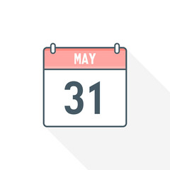 31st May calendar icon. May 31 calendar Date Month icon vector illustrator