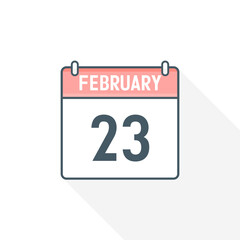 Fototapeta premium 23rd February calendar icon. February 23 calendar Date Month icon vector illustrator