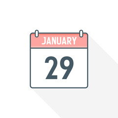 Fototapeta premium 29th January calendar icon. January 29 calendar Date Month icon vector illustrator