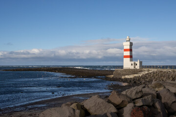 Lighthouse Garður in Suðurnesjabær, Iceland