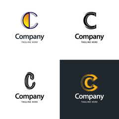 Letter C Big Logo Pack Design. Creative Modern logos design for your business. Vector Brand name illustration