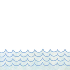 Japanese and Chinese ocean wave watercolor illustration