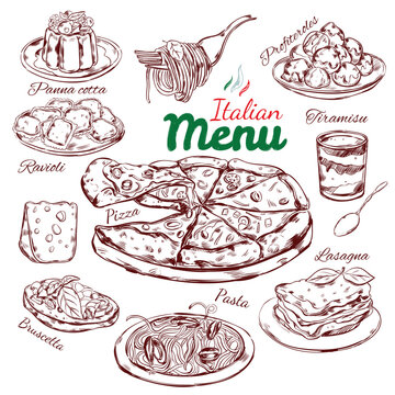 Italian Food Sketch Collection