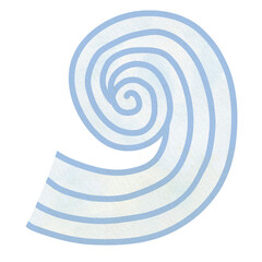 Japanese and Chinese swirl wave watercolor illustration