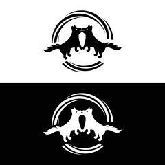 Dog animal vector logo design . icon logo . silhouette logo 