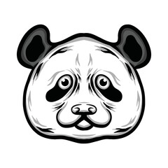 Icon animal Cute panda Vector Logo Design illustration