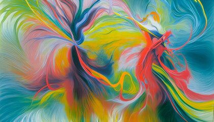 Twisted, colorful background in the shapes of flowing liquid