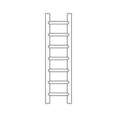 Wooden Ladder Outline Icon Illustration on Isolated White Background © Khairuman