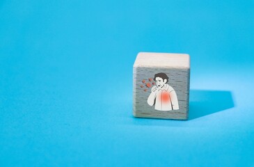 tuberculosis concept with icons on wooden block cubes. world tuberculosis day