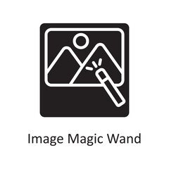 Image Magic Wand Vector Solid Icon Design illustration. Design and Development Symbol on White background EPS 10 File