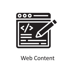 Web Content Vector Solid Icon Design illustration. Design and Development Symbol on White background EPS 10 File