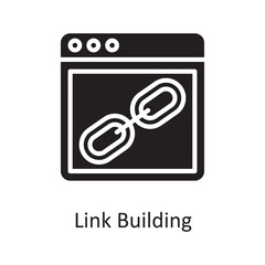 Link Building Vector Solid Icon Design illustration. Design and Development Symbol on White background EPS 10 File