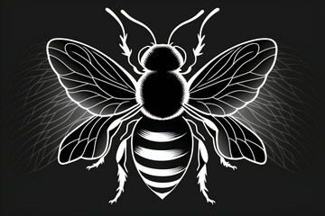 Honey bee for design, logo, tattoo and others. Generative AI.