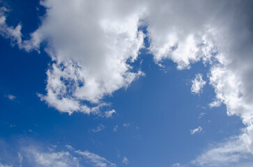 blue sky background with clouds, minimalism