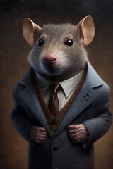 Generative AI of rat in a suit