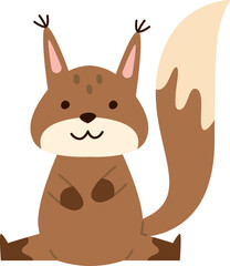 Pretty animal flat icon Cute cartoon squirrel