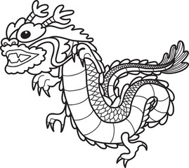 Hand Drawn chinese dragon illustration