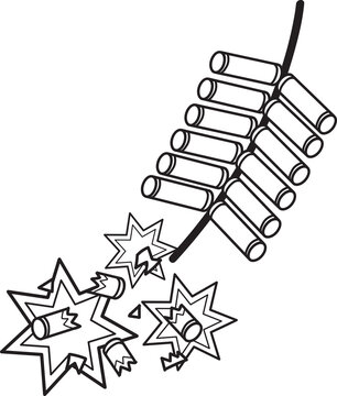 recommend clip art: Hand Drawn Chinese firecrackers are exploding illustration