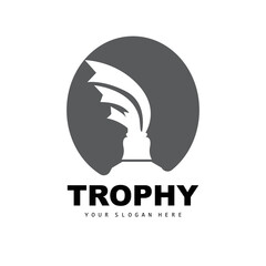 Championship Trophy Logo, Champion Award Winner Trophy Design, Vector Icon Template