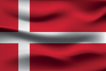 Flag of Denmark, vector illustration