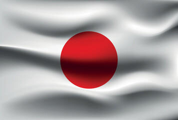Flag of japan, vector illustration