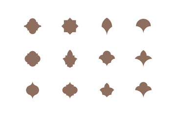Islamic geometric elements for your project. Simple geometric shape in arabic style. Vector element fr grid.