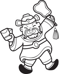 Hand Drawn Chinese Wealth God illustration