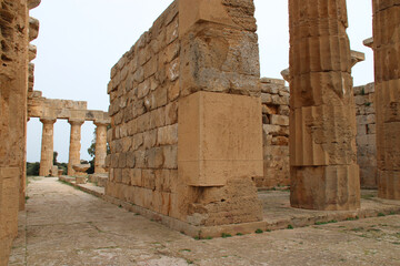 ruined greco-roman temple in selinunte sicily (italy) 