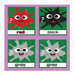 set of funny cartoon color number coloring page