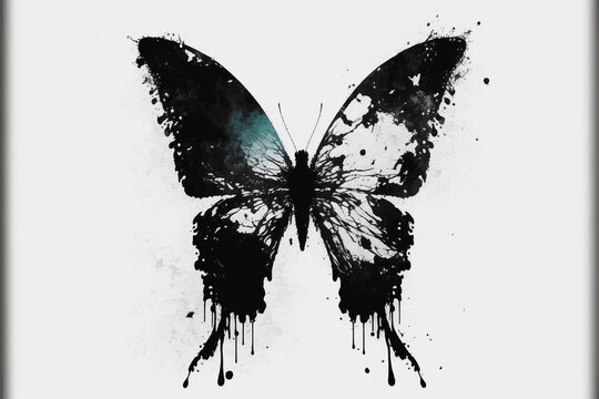 Butterfly tattoo. Illustration, drawing. Tattoo idea for men or women. Generative AI.