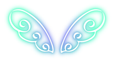 Fototapeta premium Collection of Wing neon