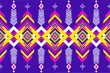 Geometric ethnic oriental traditional seamless pattern with purple colored. designed for background, rug, wallpaper, clothes, wrap, batik, fabric, embroidery style