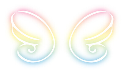 Obraz premium Collection of Wing neon