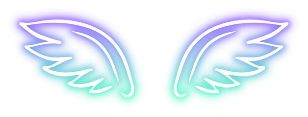 Fototapeta premium Collection of Wing neon