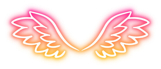 Obraz premium Collection of Wing neon