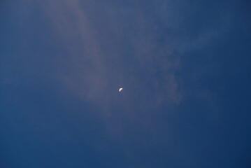 Beautiful afternoon sky with moon.
