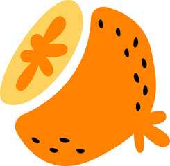 Hand drawn abstract fruit flat icon